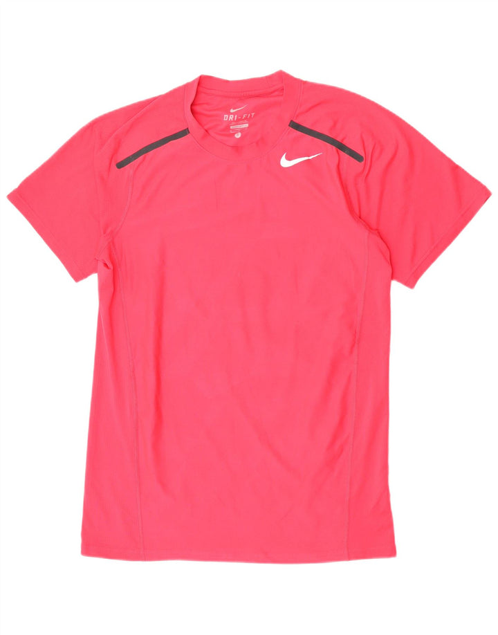 NIKE Herre Dri Fit T-Shirt Top Lille Pink Polyester