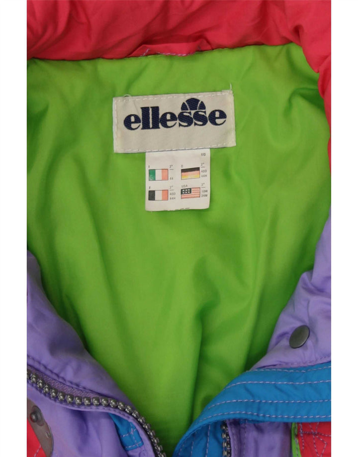 Ellesse Dame Ski Jumpsuit IT 44 Medium Lilla Colourblock Polyester