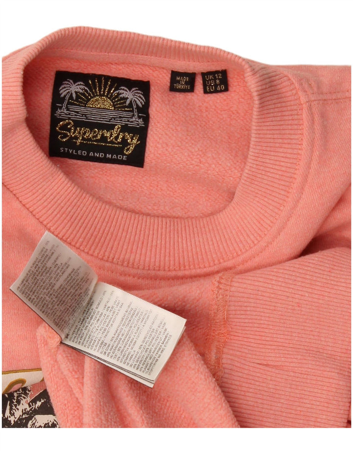 Superdry Womens Grafisk Oversized Sweatshirt Jumper UK 12 Medium Pink