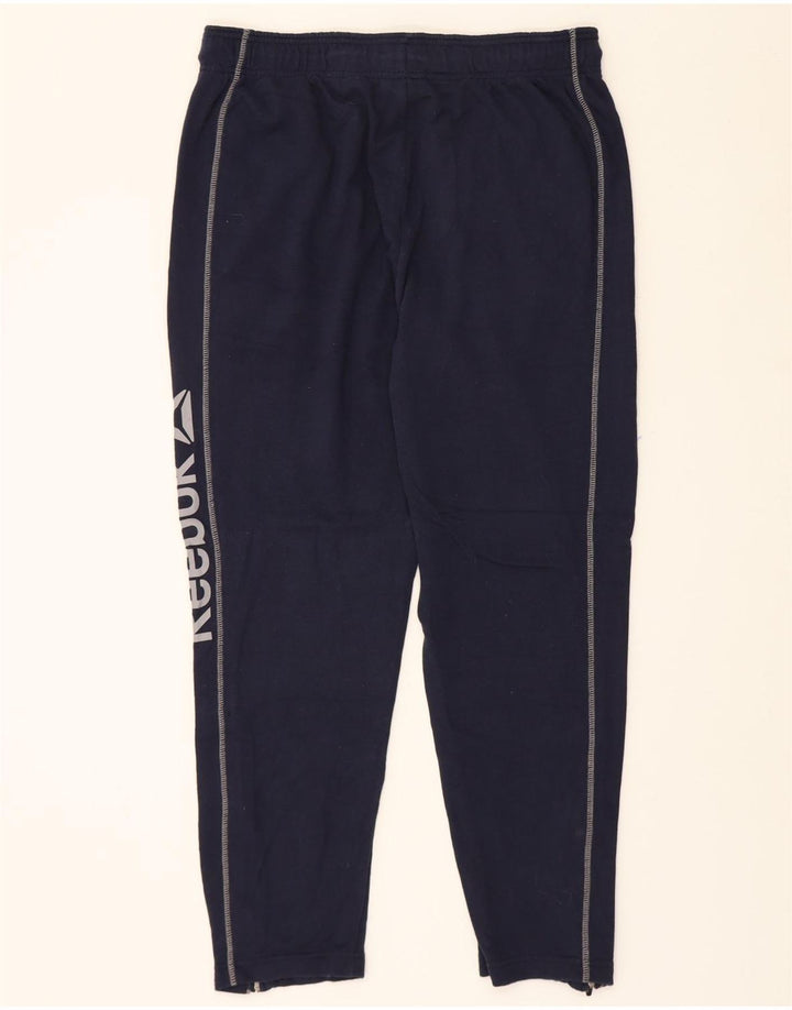 REEBOK Mens Graphic Tracksuit Trousers Large Navy Blue Cotton Vintage Reebok and Second-Hand Reebok from Messina Hembry 