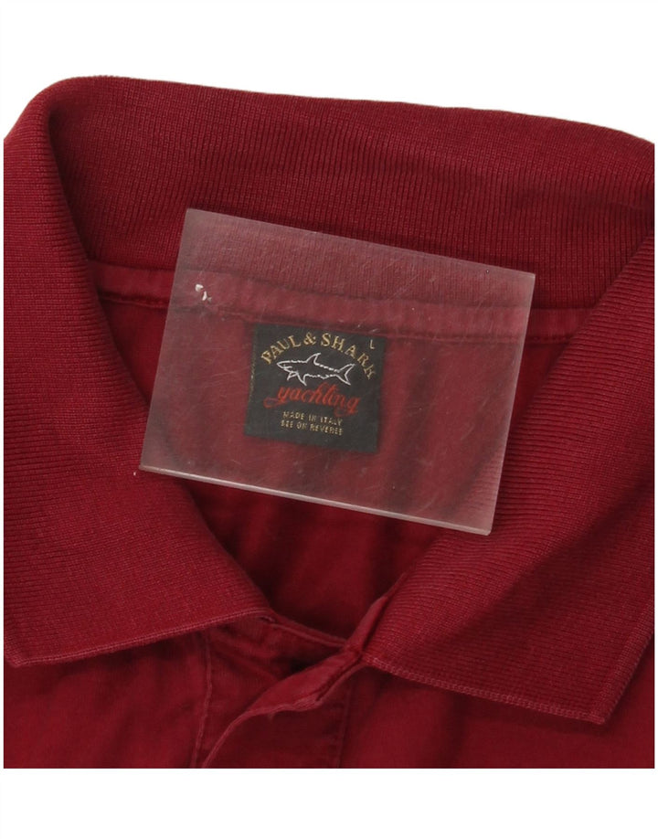 PAUL & SHARK Herre Yachting Polo Shirt Large Burgundy