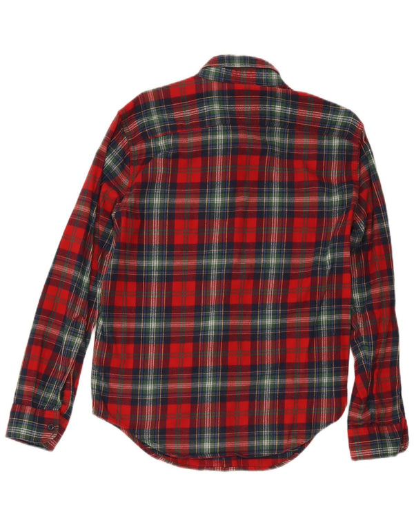 Abercrombie & Fitch Mens Flannel Shirt Small Red Check Cotton