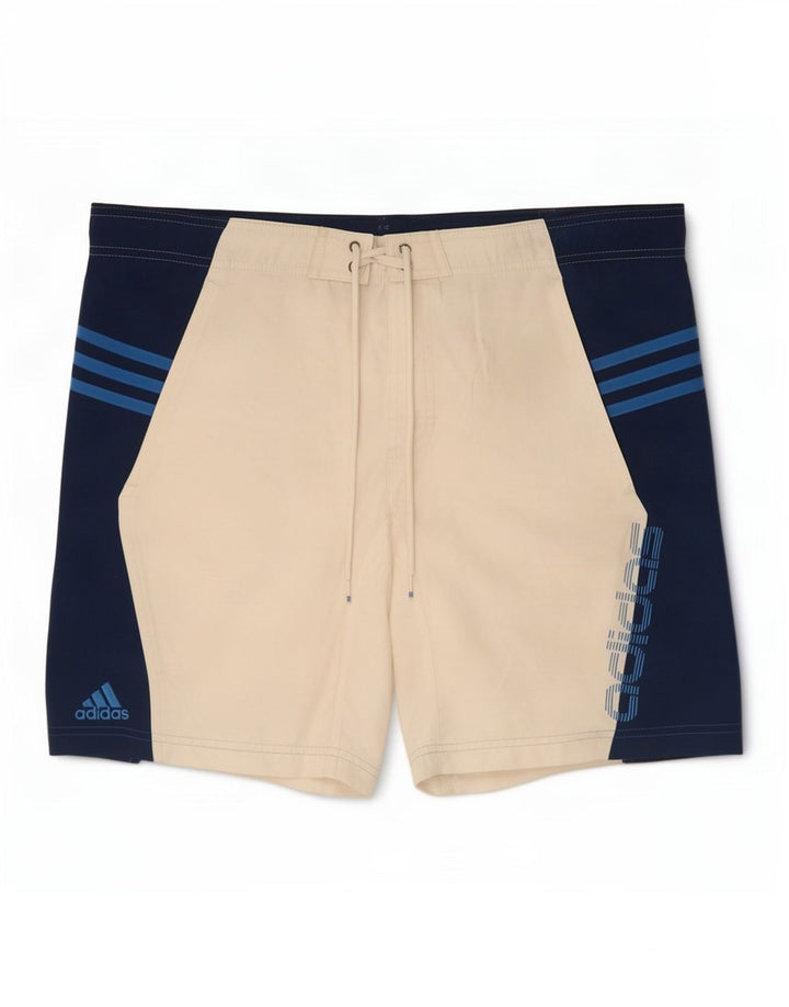 Adidas grafiske badeshorts til mænd Medium White Colourblock Polyester