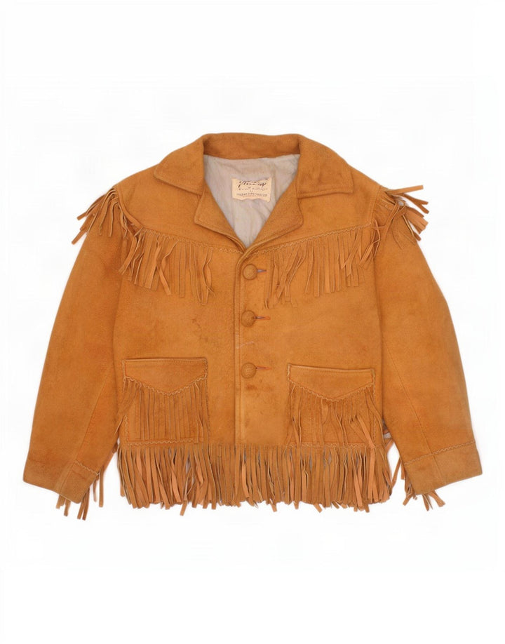 Quilon Boys Western Ruskindsjakke 5-6 år Beige