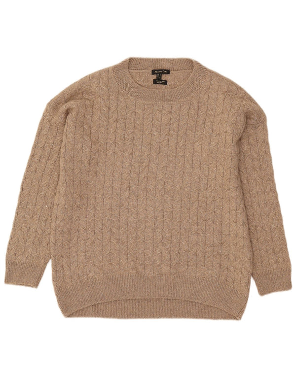 Massimo Dutti Dame Oversized Crew Neck Jumper Sweater UK 10 Small Grey