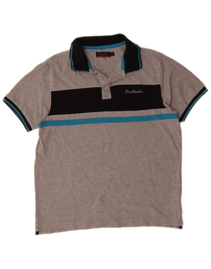 Pierre Cardin Polo skjorte til mænd, lille grå colourblock bomuld