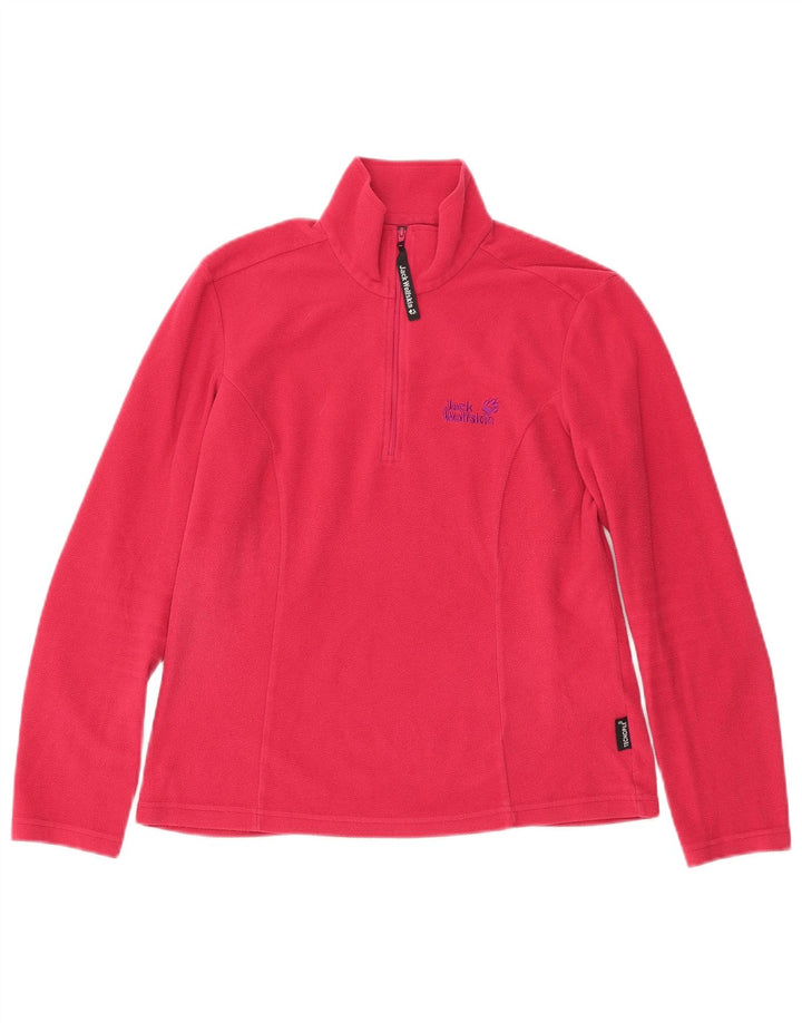 Jack Wolfskin Dame lynlås-hals Fleece Jumper UK 12/14 Medium Pink Polyester