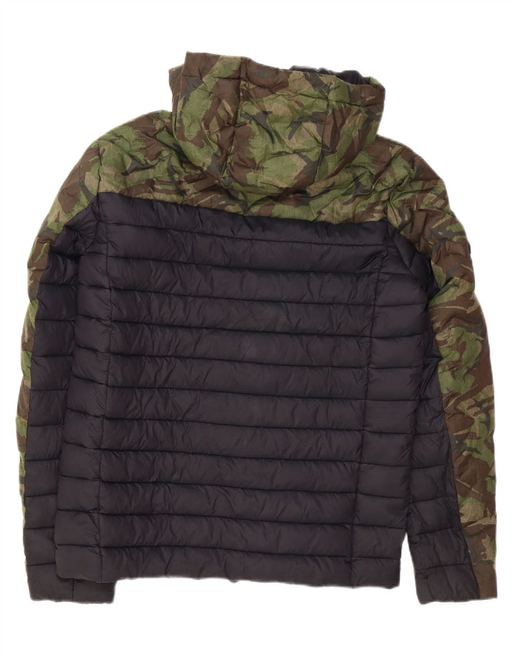 Superdry Polstret hættejakke til mænd UK 38 Medium Green Camouflage Polyester