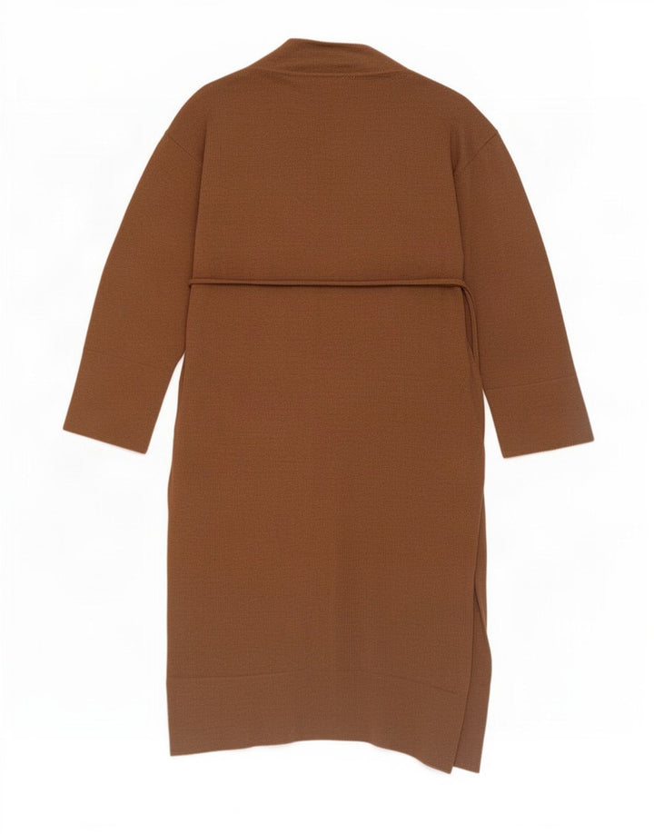 Zara Womens Oversized Longline Cardigan Sweater UK 10 Small Brown Polyester