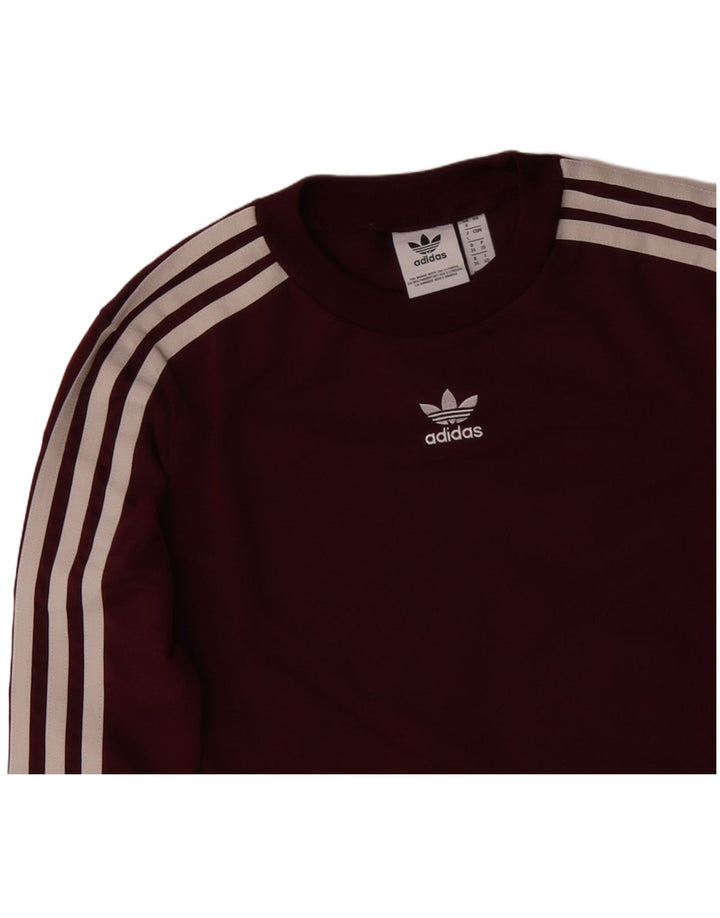 ADIDAS Langærmet bodysuit til kvinder UK 8 Small Bourgogne Polyester