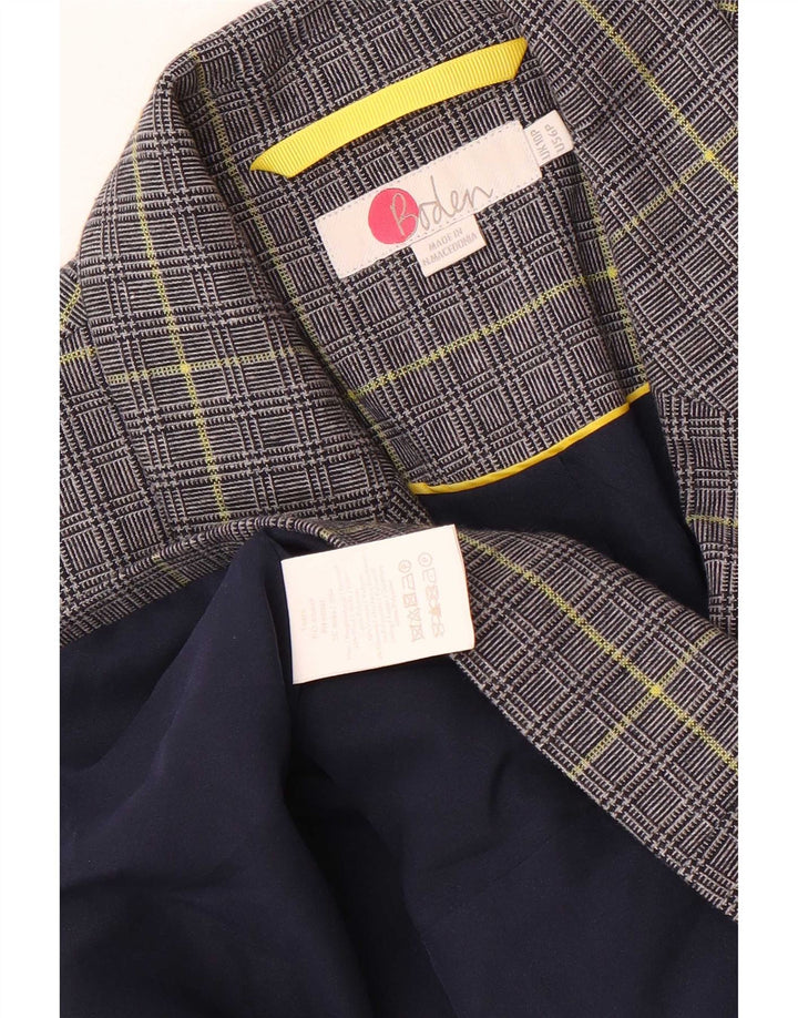 Boden Dame Petite Blazer Jacket UK 10 Small Navy Blue Houndstooth