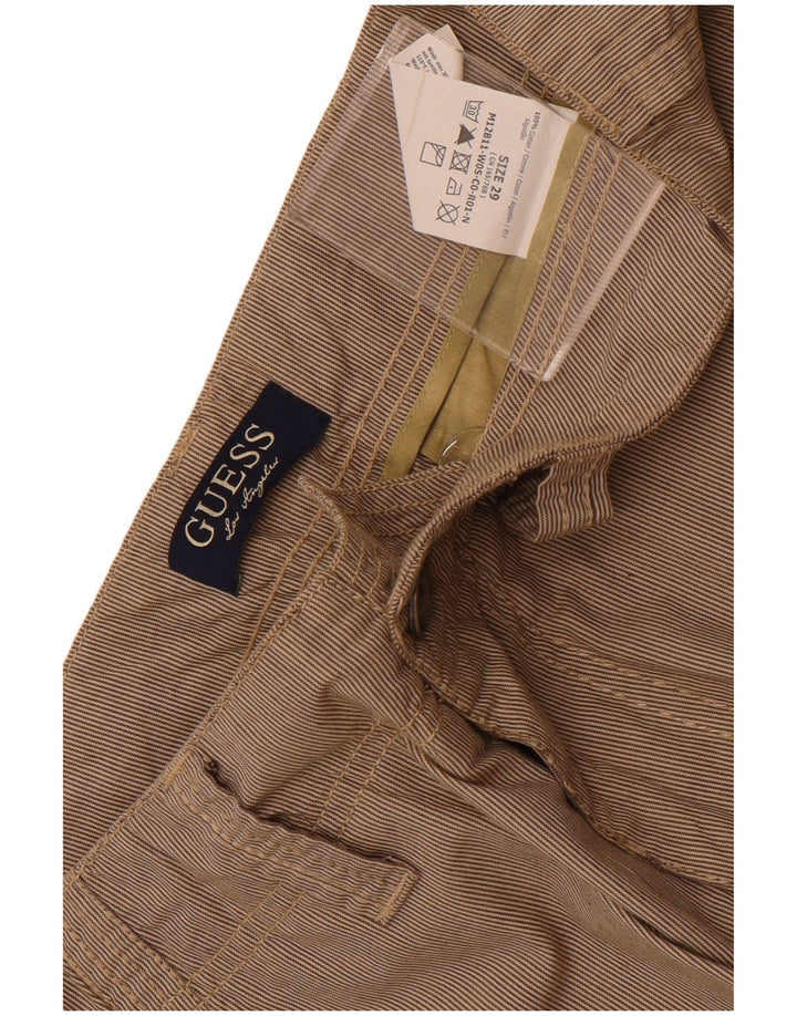 Guess Herre Cargo Bermuda Shorts W29 Små brune nålestribet bomuld