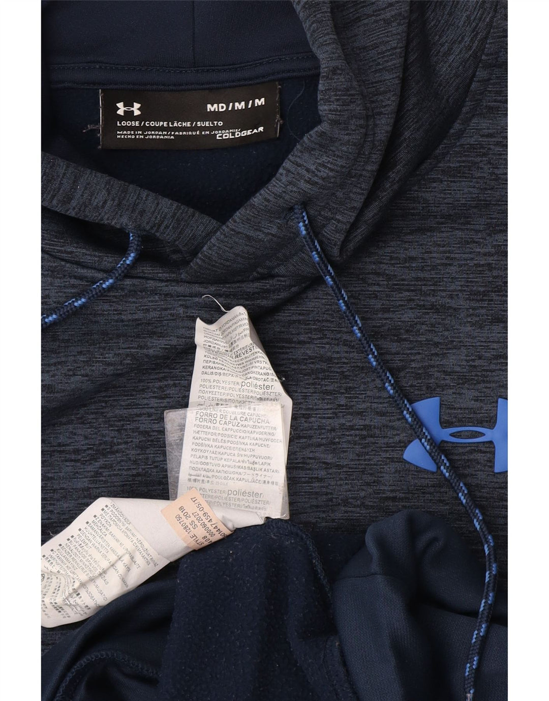 Under Armour Herre Cold Gear Hættetrøje Jumper Medium Navy Blue Flecked