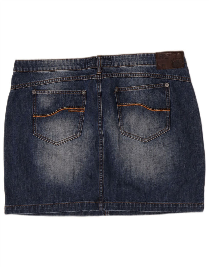 Fat Face Dame Denim Mini Cargo Nederdel W36 XL Blå Bomuld