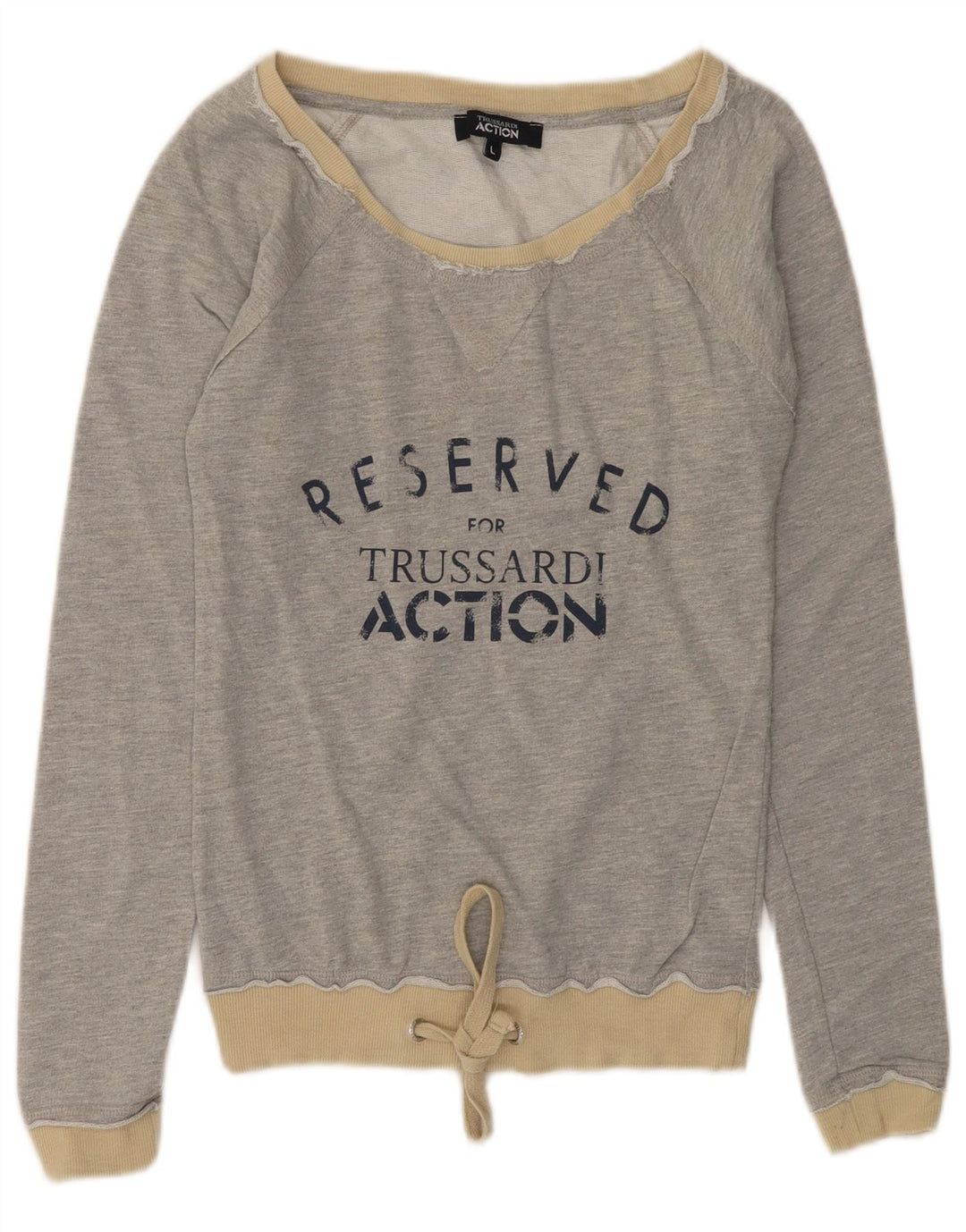 TRUSSARDI piger grafisk sweatshirt trøje 9-10 år stor grå bomuld