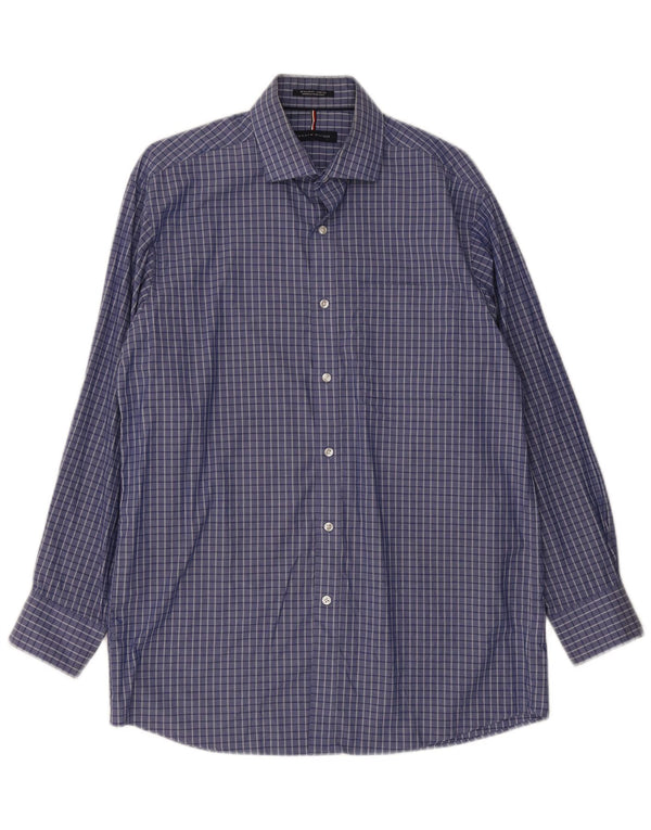Tommy Hilfiger Herre Regular Fit Skjorte Størrelse 15/15 1/2 Medium Blue Check