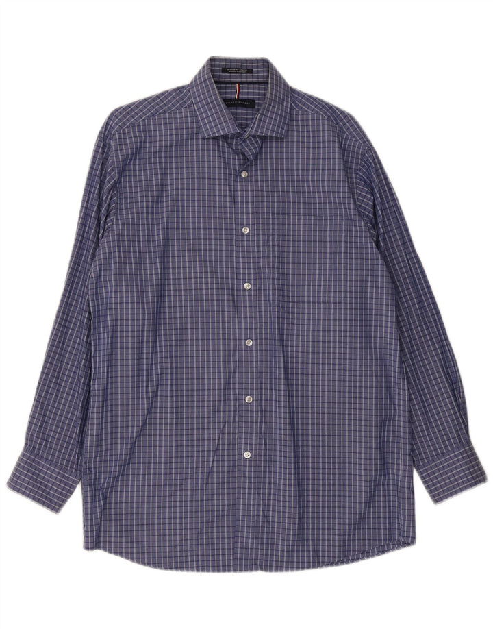 Tommy Hilfiger Herre Regular Fit Skjorte Størrelse 15/15 1/2 Medium Blue Check