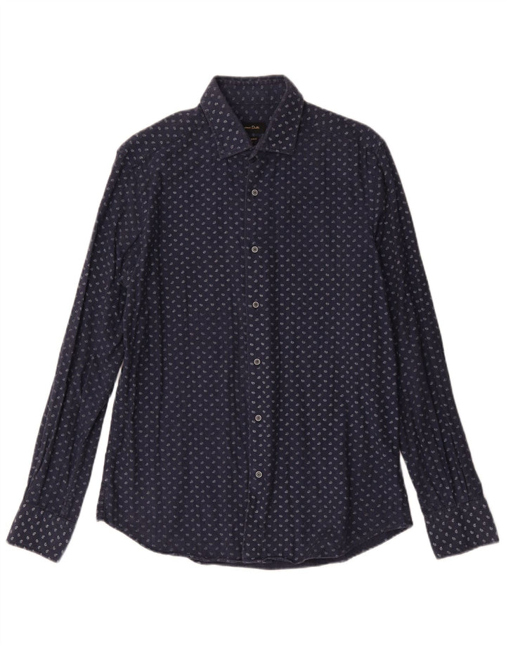 Massimo Dutti Herreskjorte Medium Navyblå Paisley Bomuld