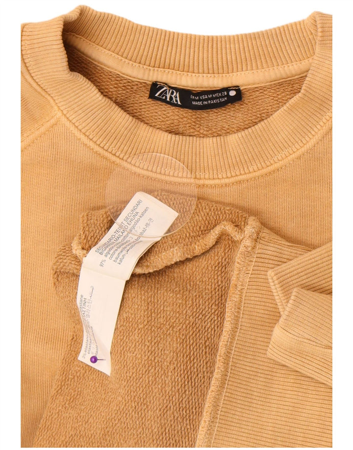 Zara Dame Oversized Sweatshirt Jumper UK 14 Medium Beige Bomuld