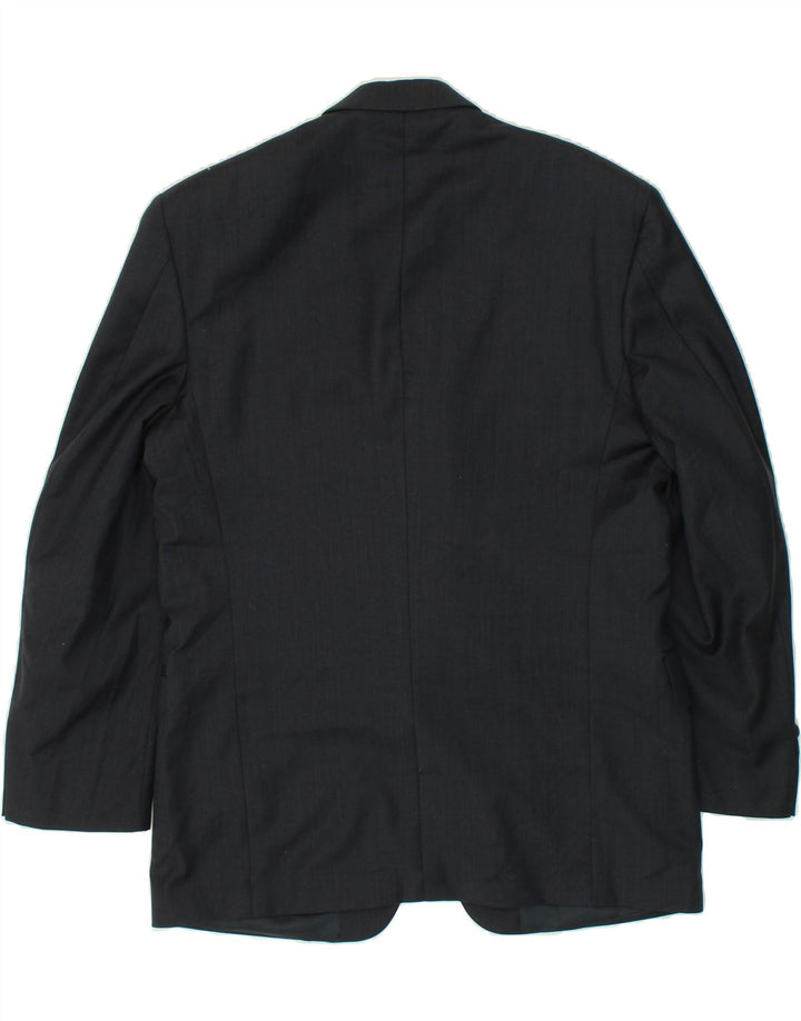 JAEGER Mens 3 Button Blazer Jacket IT 50 Large Navy Blue Wool Vintage Jaeger and Second-Hand Jaeger from Messina Hembry 