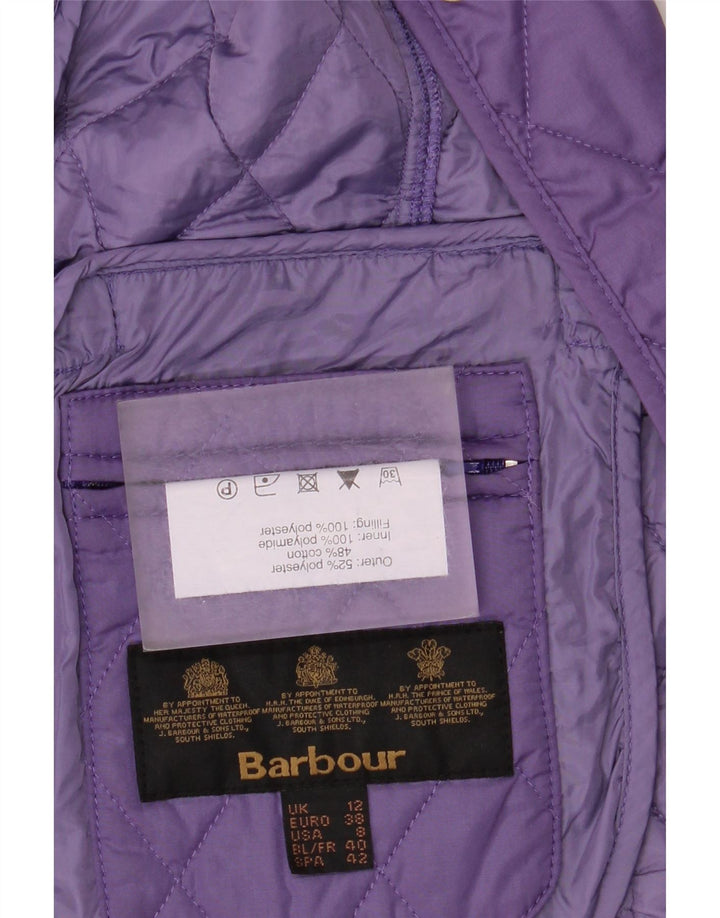 Barbour Quiltet jakke til kvinder UK 12 Medium Lilla Polyester