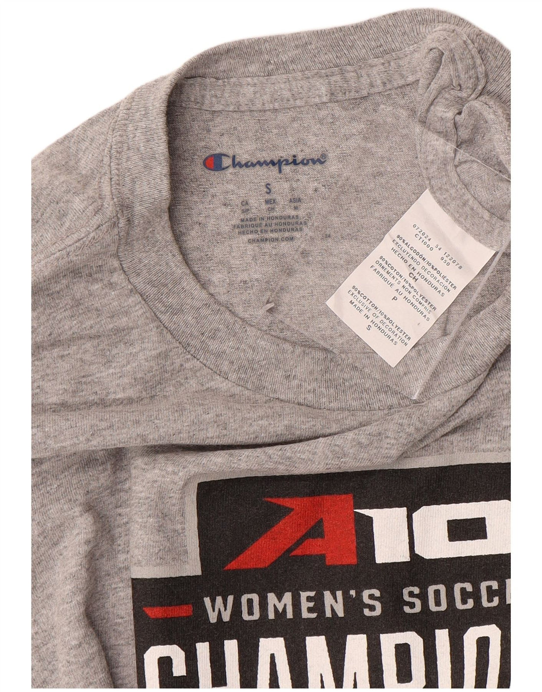 CHAMPION Mens Graphic T-Shirt Top Small Grey Cotton