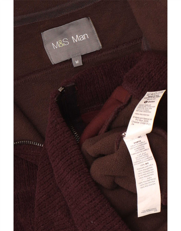 Marks & Spencer Herre Fleecejakke UK 38 Medium Brun Polyester