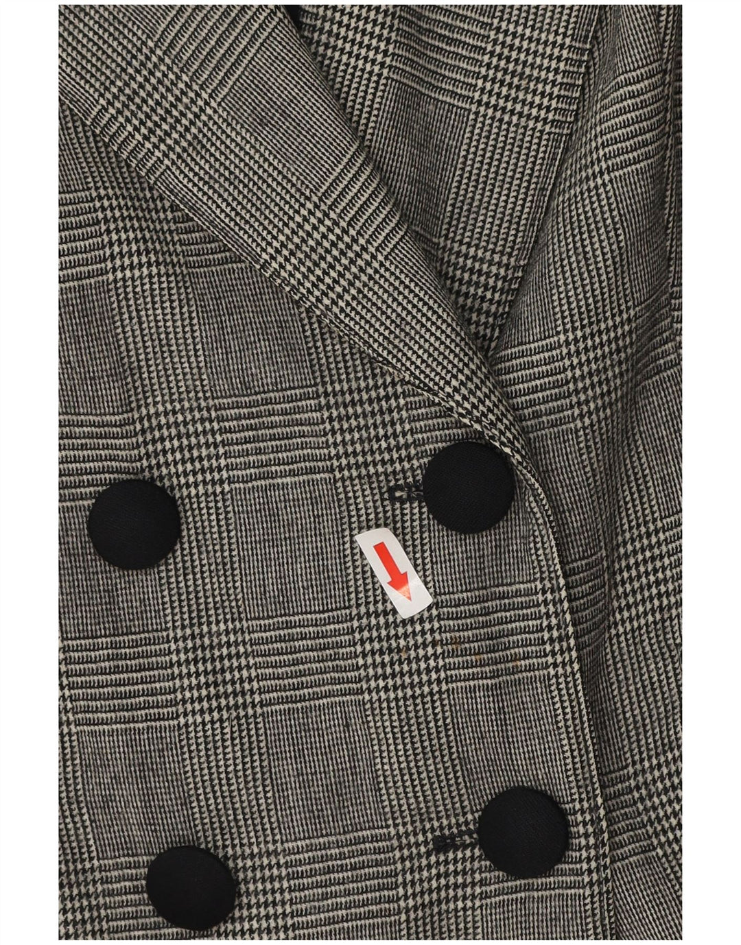 Vintage Dame Langærmet Blazer Jacket UK 18 XL Grå Houndstooth