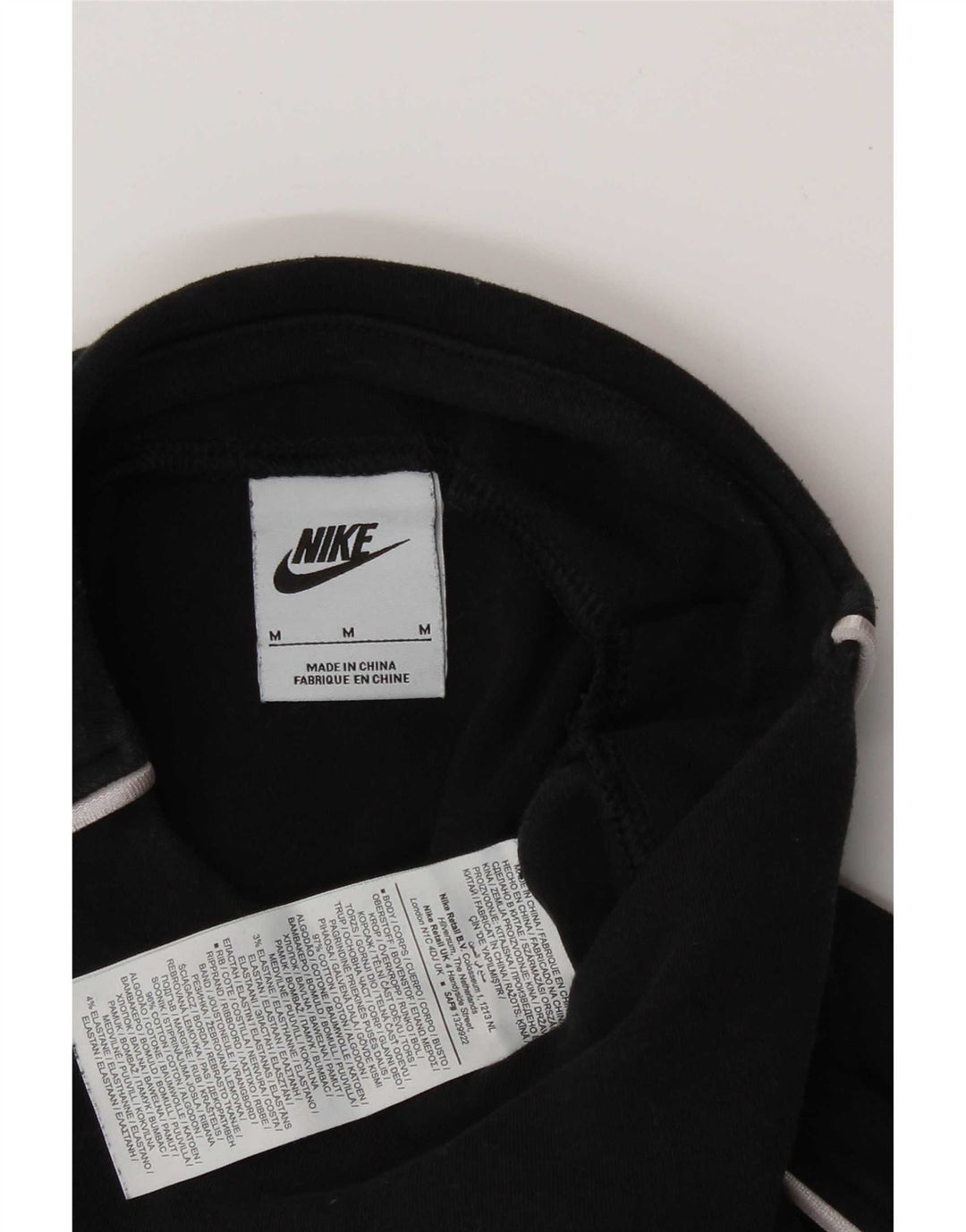 Nike Dame Sweatshirt Jumper UK 14 Medium Sort Bomuld