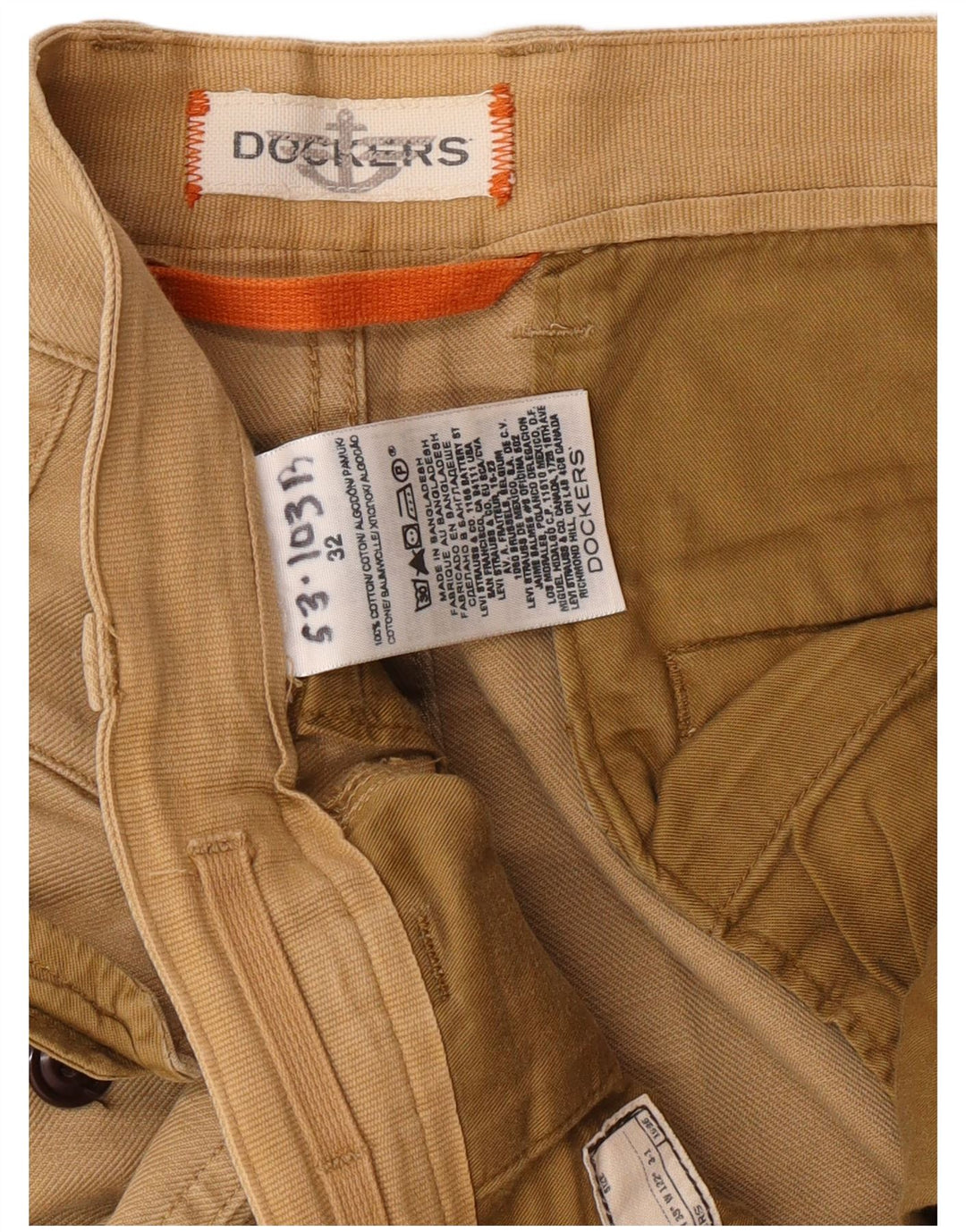 DOCKERS Herre Cargo Shorts W32 Medium Beige Bomuld
