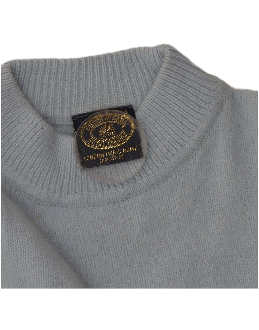QUEEN OF SABA Womens Turtle Neck Jumper Sweater UK 14 Medium Blue