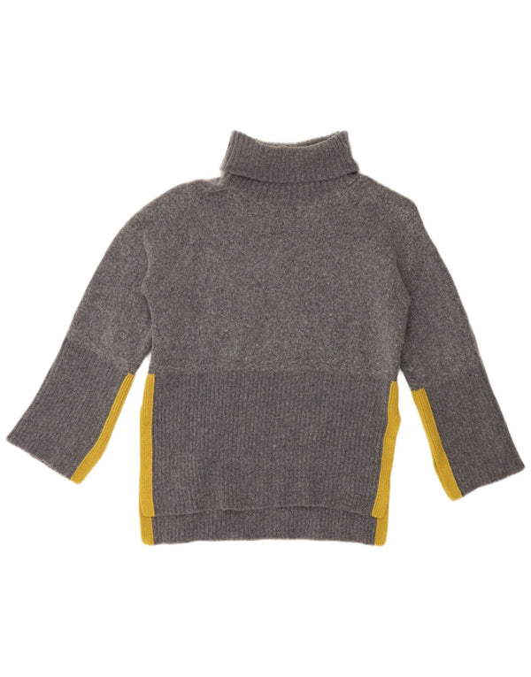 White Stuff Dame Roll Neck Jumper Sweater UK 10 Small Grey Colourblock