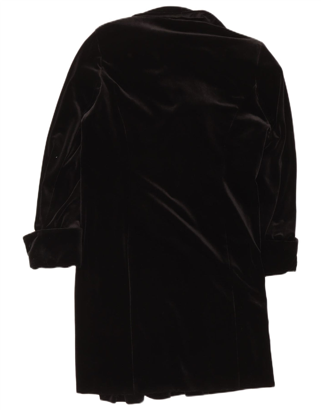 Vintage Dame Velvet Overcoat UK 16 Large Black Polyester
