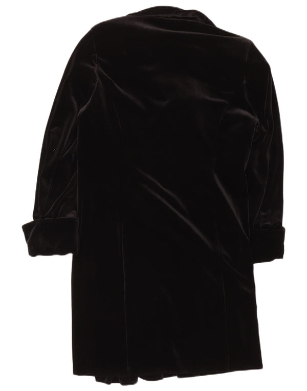 Vintage Dame Velvet Overcoat UK 16 Large Black Polyester