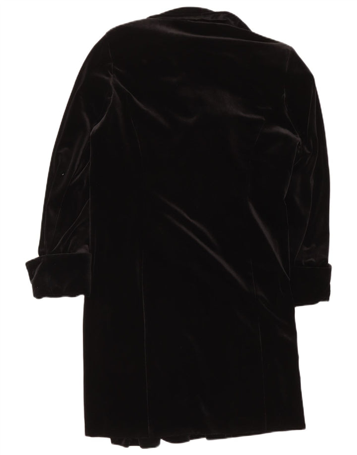 Vintage Dame Velvet Overcoat UK 16 Large Black Polyester