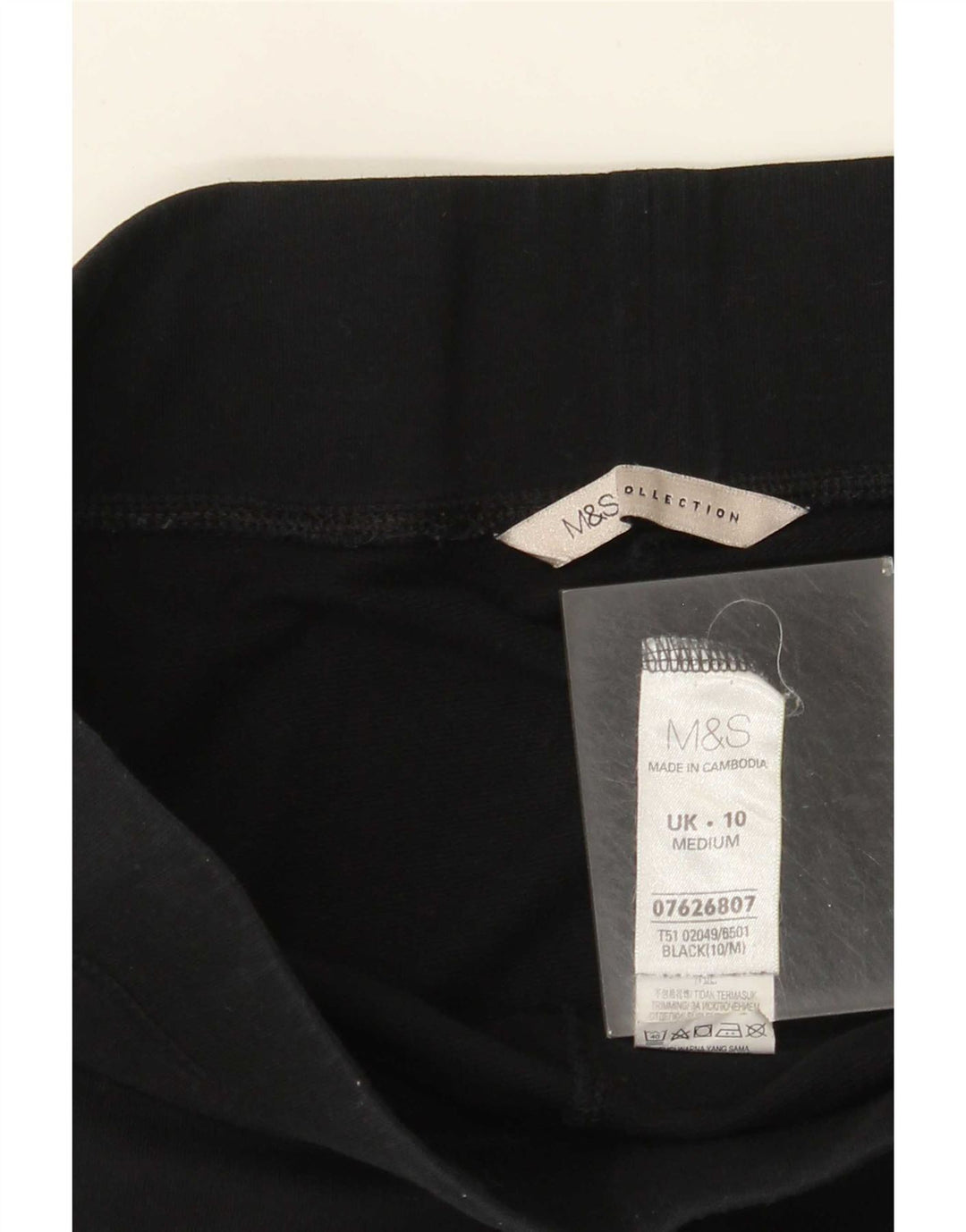 Marks & Spencer Træningsdragtsbukser til kvinder UK 10 Small Black Bomuld