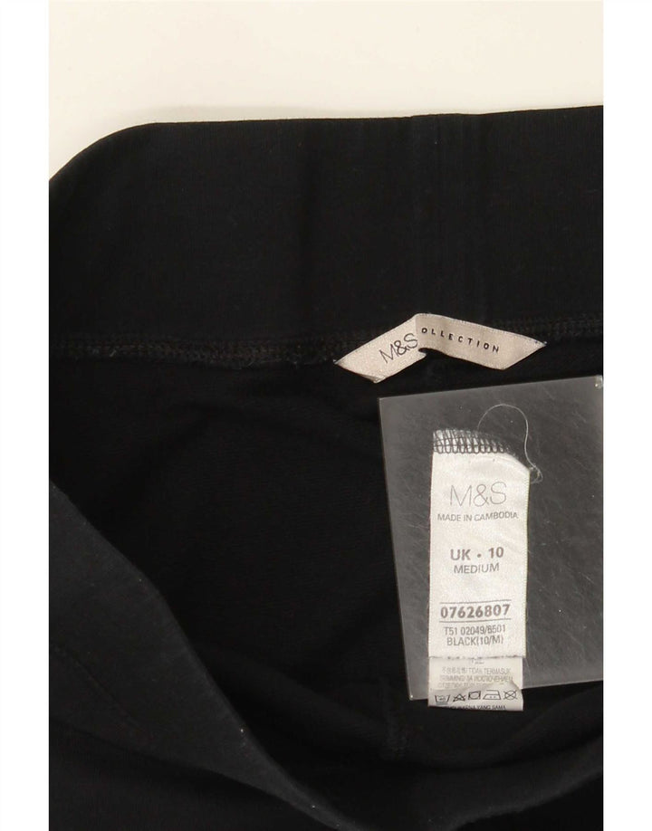 Marks & Spencer Træningsdragtsbukser til kvinder UK 10 Small Black Bomuld