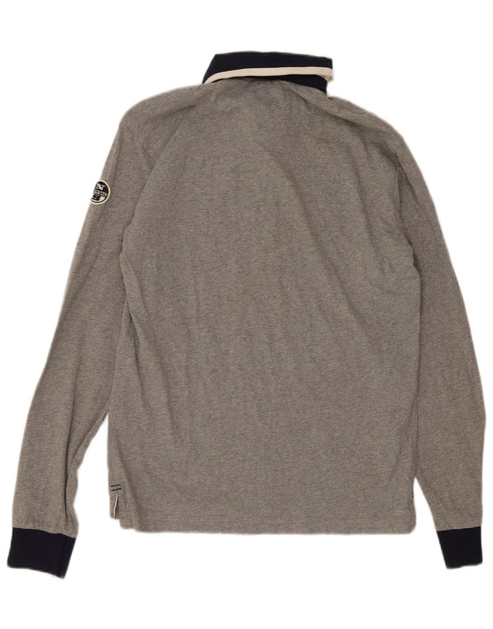 North Sails Herre langærmet Rugby Polo Shirt Medium Grå Bomuld