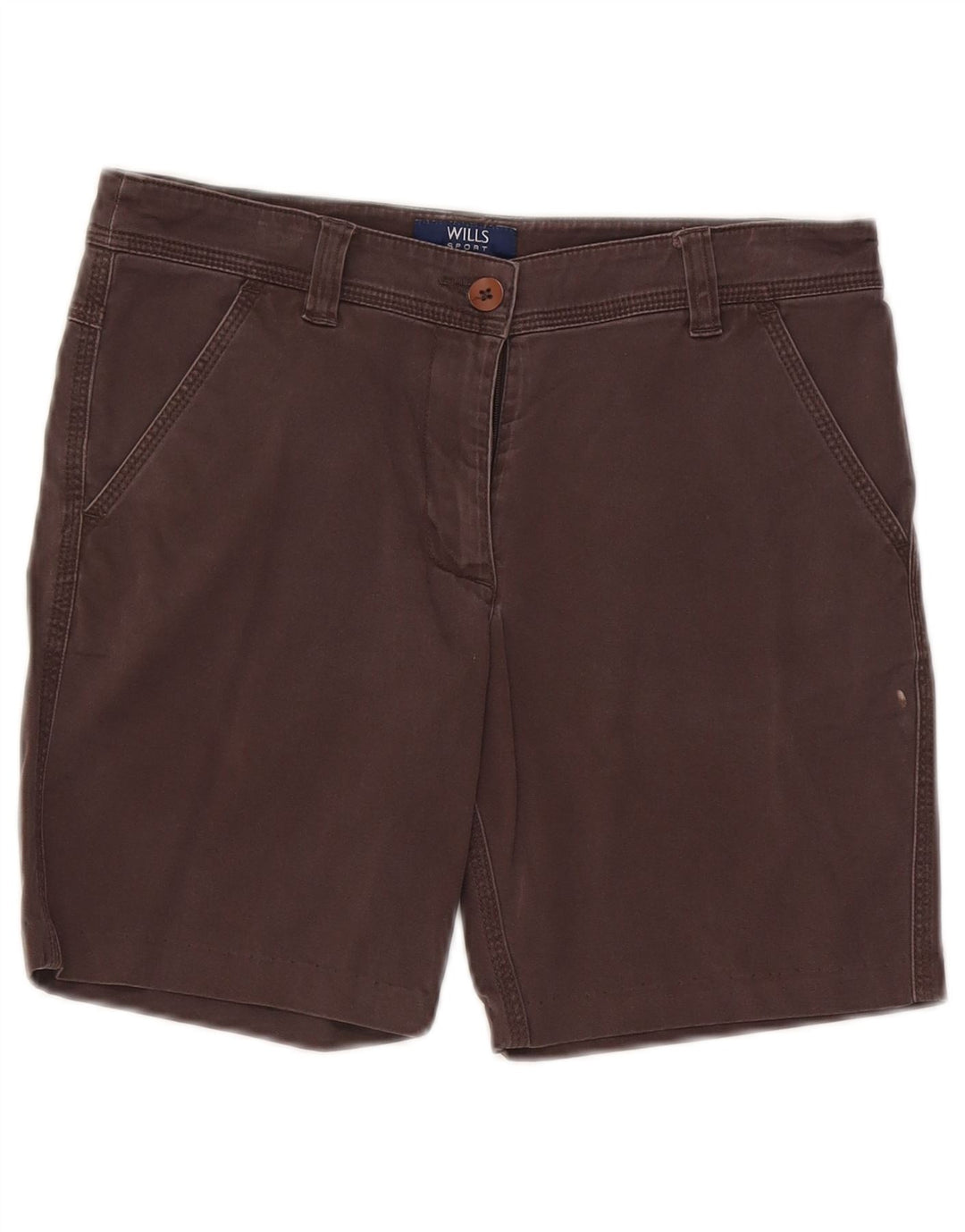 Vintage chinoshorts til kvinder W28 mellemgrå bomuld