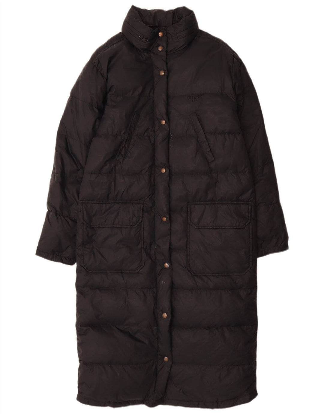GUESS Polstret frakke til kvinder UK 14 Medium Sort Nylon