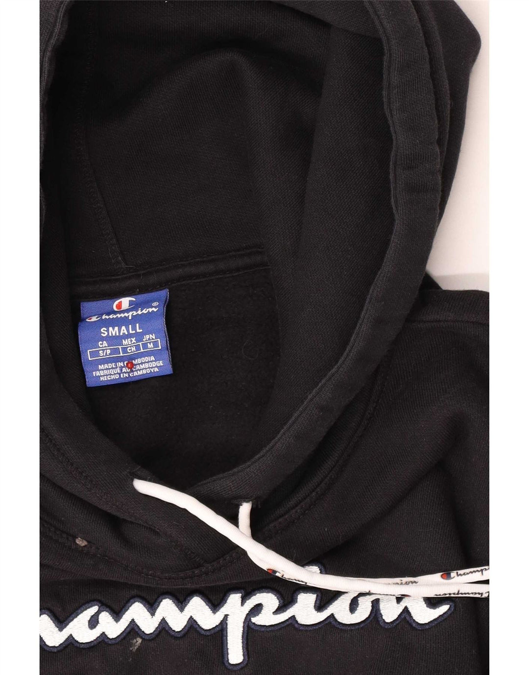 Champion Herre Grafisk Regular Fit Hoodie Jumper Lille Sort
