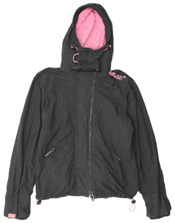 Superdry Windcheater vindjakke med hætte til kvinder UK 14 Medium Grey