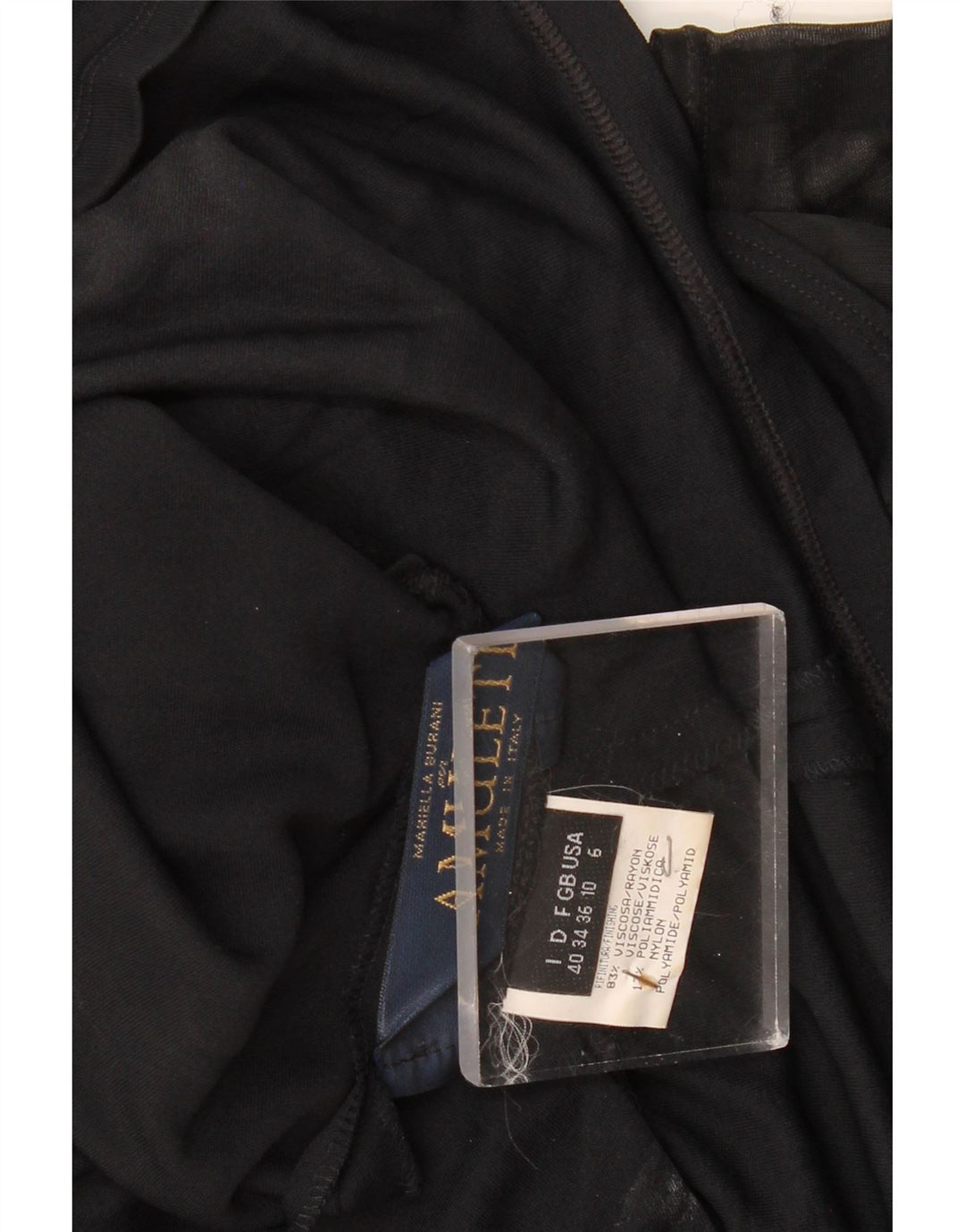 AMULETI Dame Ærmeløs A-line Kjole UK 10 Small Black Viscose