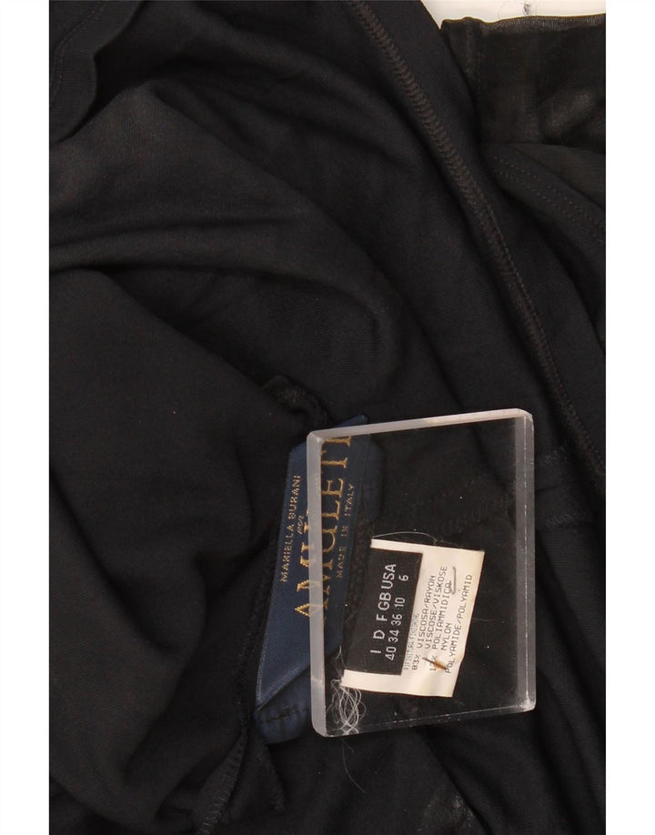 AMULETI Dame Ærmeløs A-line Kjole UK 10 Small Black Viscose