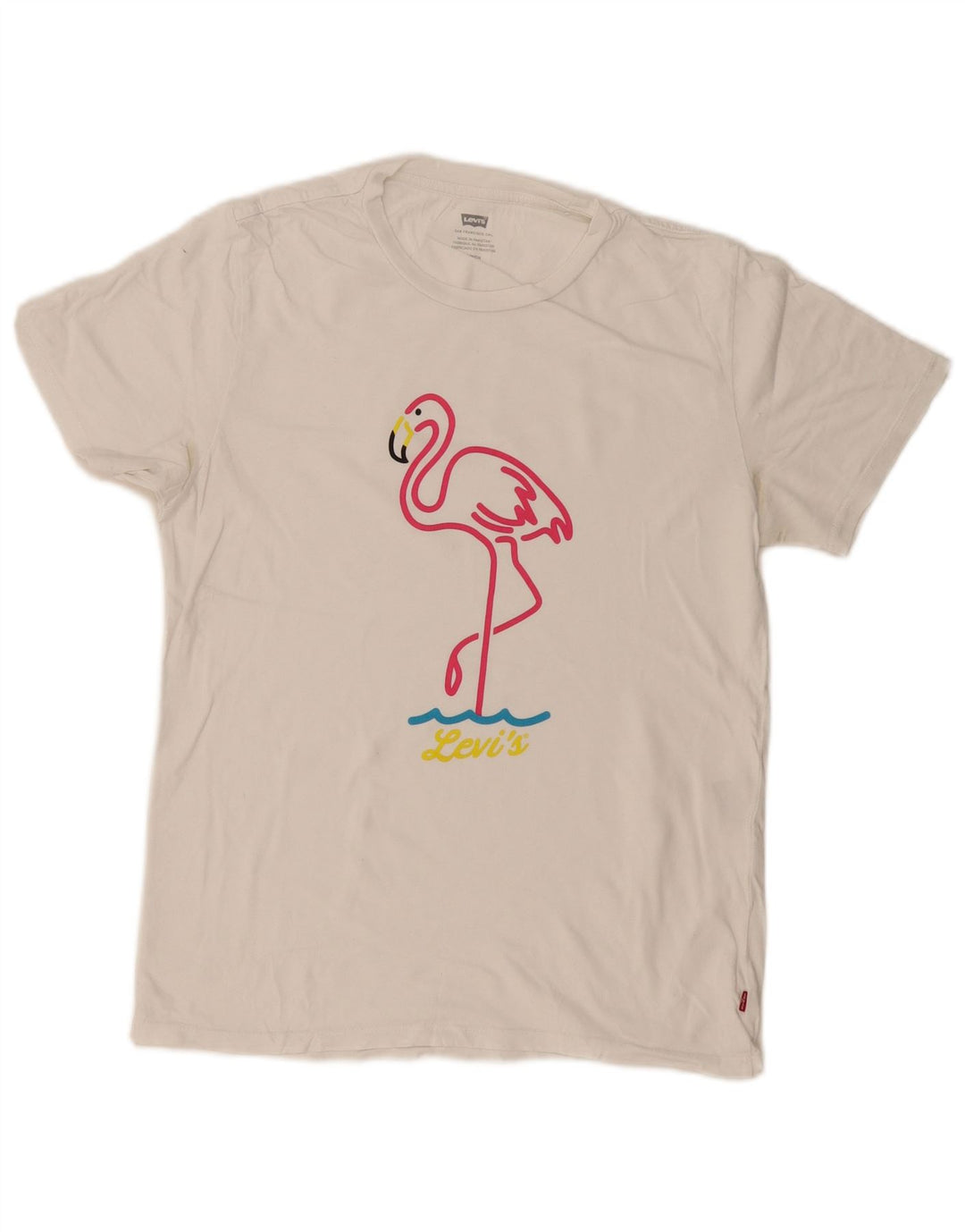 Levi's Dame Grafisk T-Shirt Top UK 10 Small White