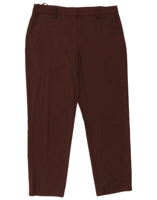 MARKS & SPENCER Womens Slim Chino Trousers UK 12 Medium W32 L27 Brown