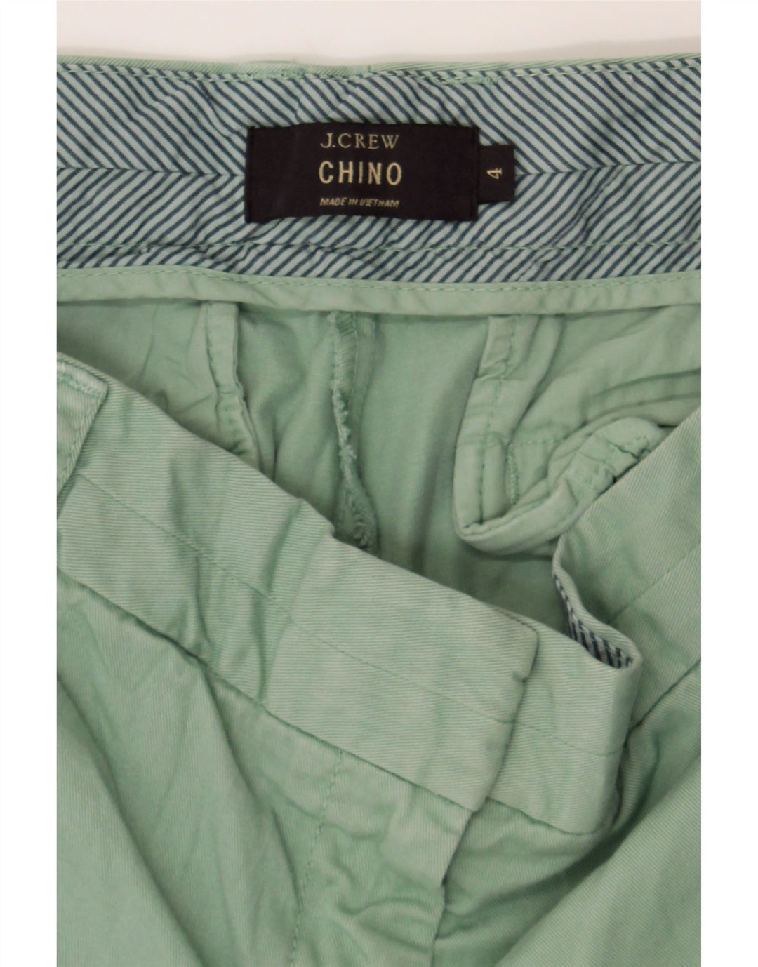 J. CREW Mens Chino Shorts US 4 Small W28 Green Cotton Vintage J. Crew and Second-Hand J. Crew from Messina Hembry 