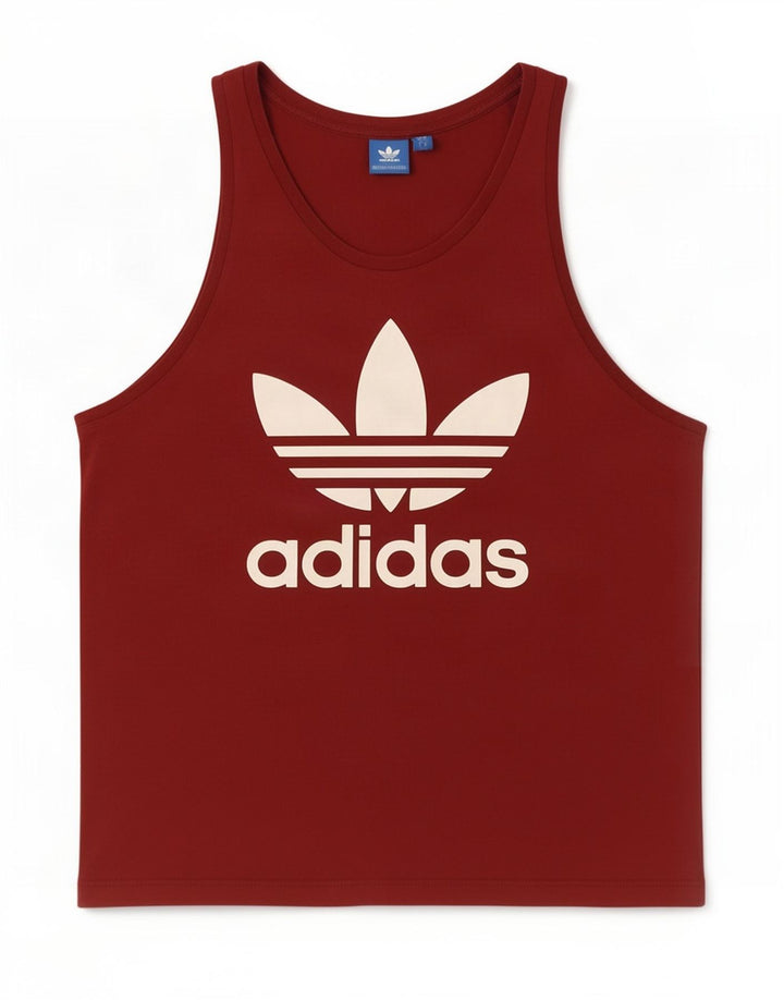 Adidas Mens Graphic Vest Top Large Maroon Cotton