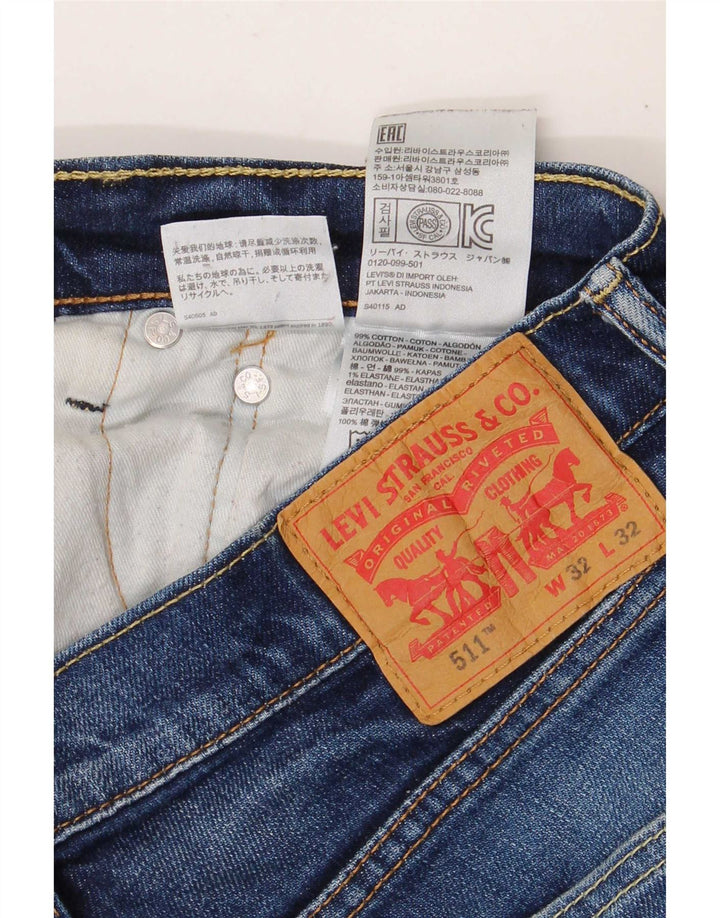 Levi's Herre 511 Slim Jeans W32 L28 Blå Bomuld