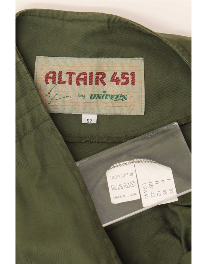 Vintage Herre Utility Gilet IT 52 XL Grøn Bomuld